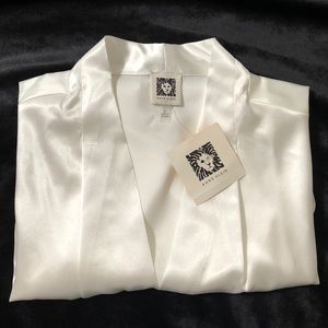 Anne Klein White Sateen Blouse